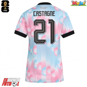 Bélgica Timothy Castagne #21 Segunda Equipación Mujer Mundial 2026 Manga Corta